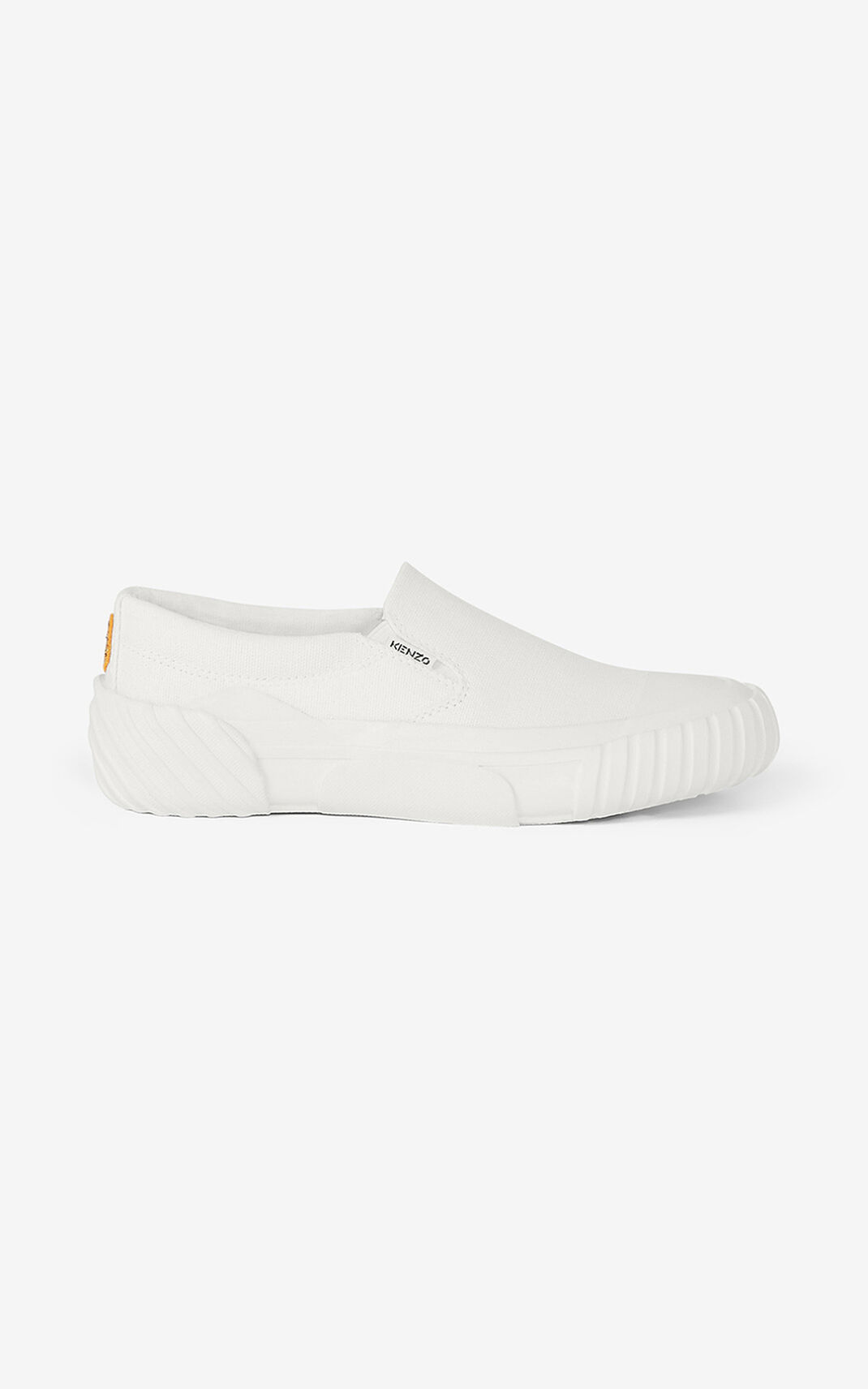 Kenzo Slip on Lona Tiger Crest Zapatillas Mujer Blancas | 0135982-EM